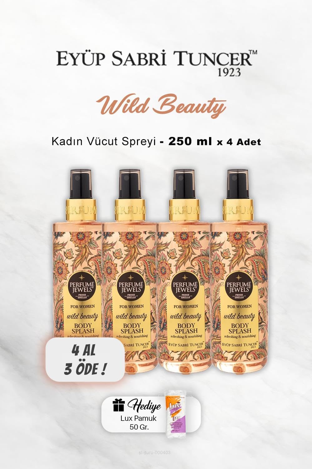 4 AL 3 ÖDE Vücut Spreyi Beauty 250 ml, Pamuk Hediyeli