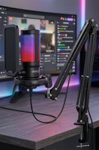 Alternative view of V6 RGB Set USB Oyuncu ve Yayıncı Mikrofonu Condenser Stüdyo (Kayıt Gaming Tiktok Twitch Canlı yayın Discord Youtube)
