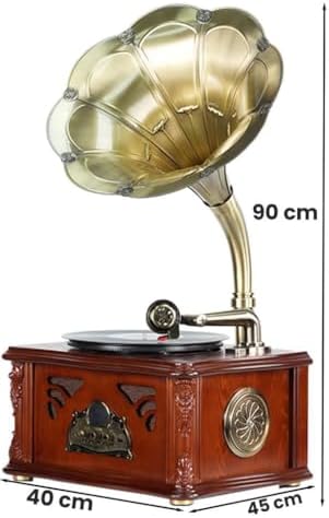 Alternative view of GR-50 (2026 versiyon) Nostaljik Dev Gramofon Bluetooth USB Plak Çalar Pikap FM Radyo MP3