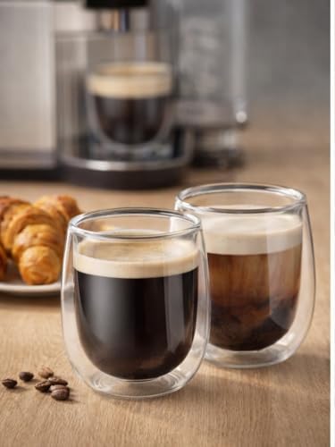 Alternative view of Needd Çift Katmanlı Cam Bardak Seti 2'li 250 ml | Borosilikat Double Isı Yalıtımlı Şeffaf Kahve Bardağı | Americano,, Cappuccino ve Soğuk İçecek için