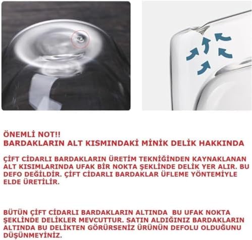 Alternative view of Life 2 Adet 250 ML Çift Cidarlı Isı Yalıtımlı Kulplu Cam Şeffaf Kupa MIT1009