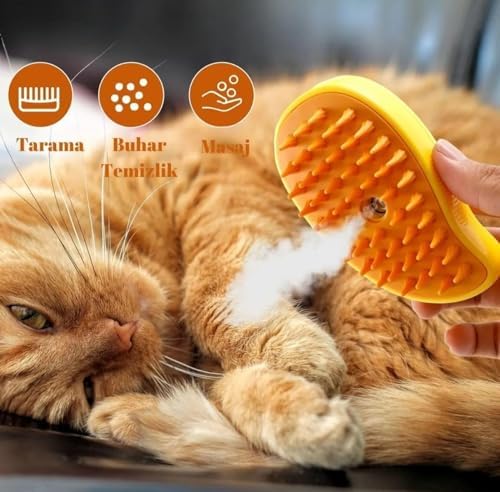 Alternative view of Buharlı Kedi Ve Köpek Tarağı, Yumuşak Silikon Başlıklı, Kedi Köpek Yıkama Fırçası OZE-39
