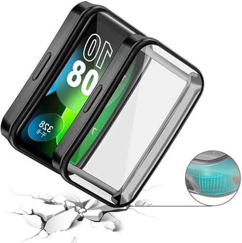 Alternative view of Galaxy Fit3 ile uyumlu Silikon Kasa Ekran Koruyucu 360 Tam Kapatan Çerceve PC Kasa Koruma Silikon Çerçeve (Siyah)