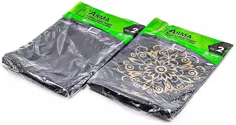 Baskılı Mini Blok Poşet Torba - No: 2-25x37 Cm. - Siyah - 100 Adetlik 1 Paket