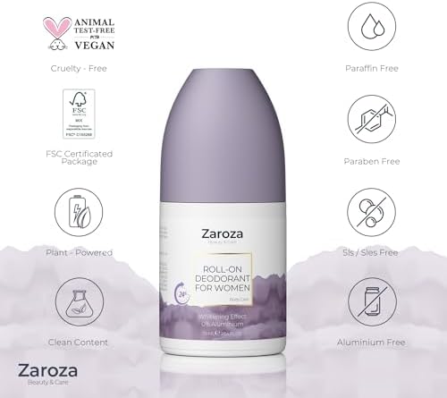 Zaroza Roll On Beyazlatma Etkili 24 Saat Koruyucu Aluminyum İçermeyen Kadın 75 ml