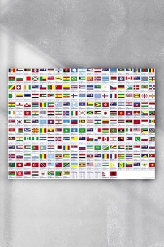 (pster9159) Ülke Bayrakları Eğitim Posteri (40x60cm)