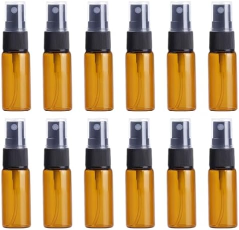 UPSTORE 12 adet 20ml/7oz cam sprey şişeleri boş doldurulabilir ince sis sprey şişe dağıtıcı kapaklı uçucu yağ sıvı kaplar kavanoz parfüm için