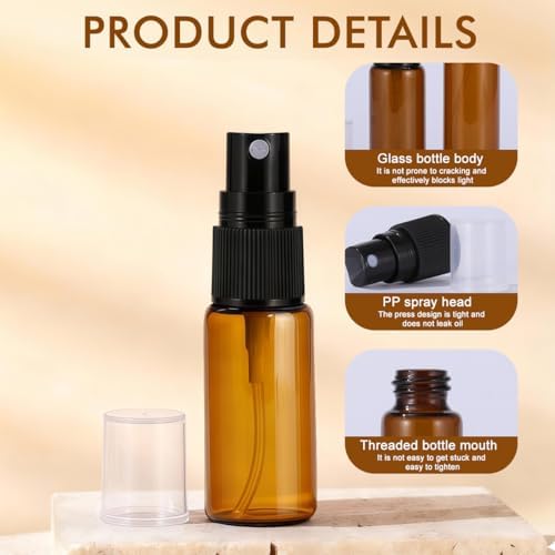 Alternative view of UPSTORE 12 adet 20ml/7oz cam sprey şişeleri boş doldurulabilir ince sis sprey şişe dağıtıcı kapaklı uçucu yağ sıvı kaplar kavanoz parfüm için