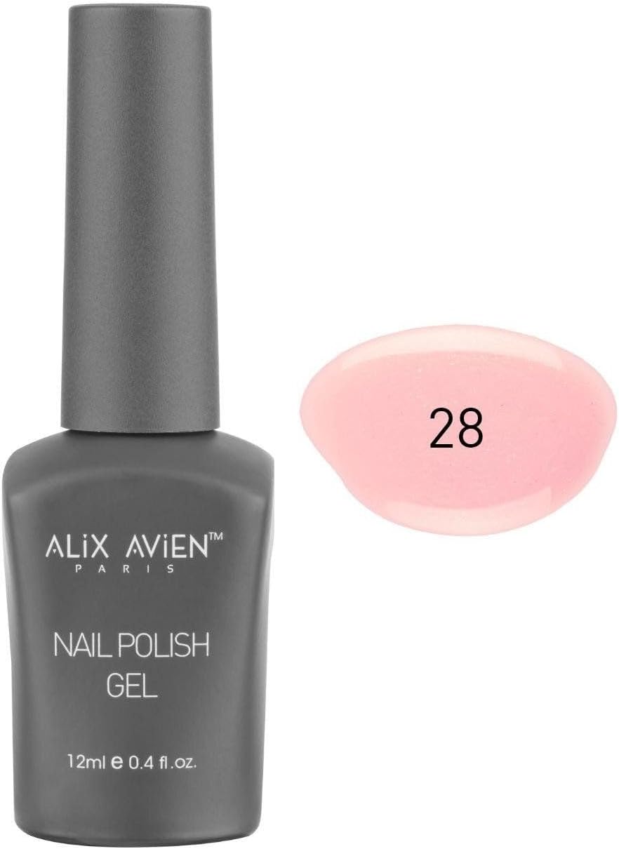 Uv Kalıcı Işıltılı Açık Pembe Jel Oje 28 - Gel Polish - 12 ml