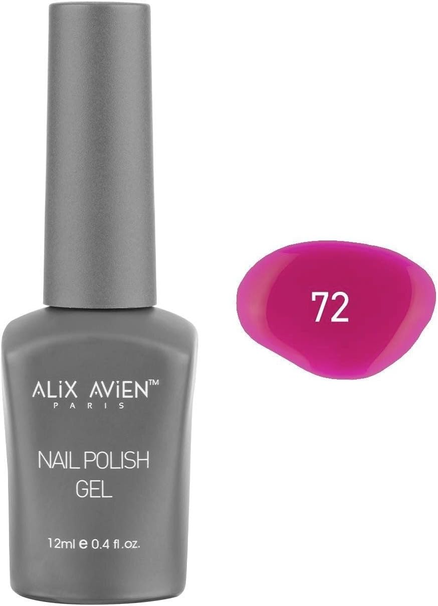 Alternative view of Neon Fuşya Pembe Kalıcı Oje 72-Yoğun Renk Veren Jel Oje 12 ml-Nail UV Gel Polish 72