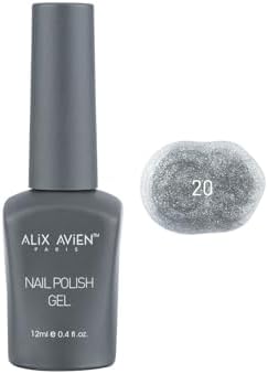 Uv Kalıcı Gri Simli Jel Oje 20 - Gel Polish - 12 ml