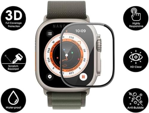 Aparatlı Ultra 49 MM Cam Ekran Koruyucu Otomatik Kolay Uygulama Aparatlı Hizalamalı Tam Kaplayan 49MM EKRAN KORUYUCU WATCH ULTRA 2