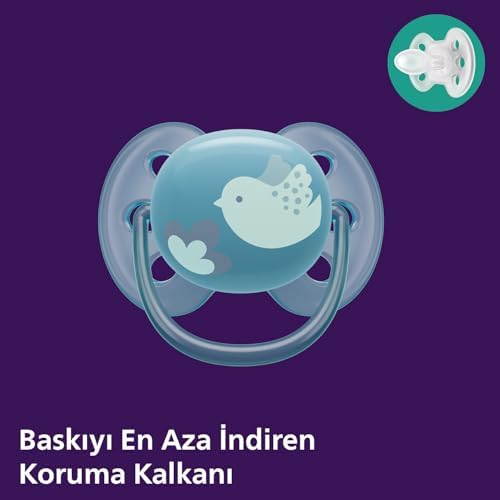 Alternative view of Avent Ultra Soft Emzik, Erkek Bebekler için 6‑18 Ay, 2’li Paket, Ortodontik Silikon, FlexiFit Kalkanlı, Ultra Yumuşak, BPA İçermez, Taşıma Kutulu, SCF091/15
