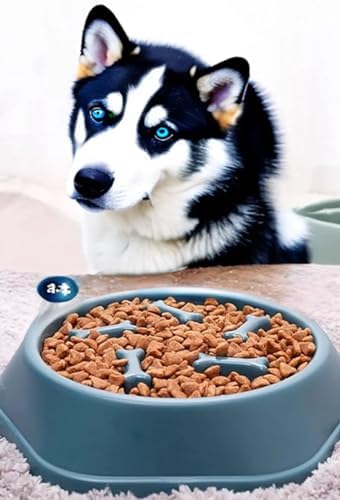Köpek Mama Kabı Yavaş Besleyici, Anti-Boğulma Obezite Önleyici Gıda Dağıtıcı (Yeşil)