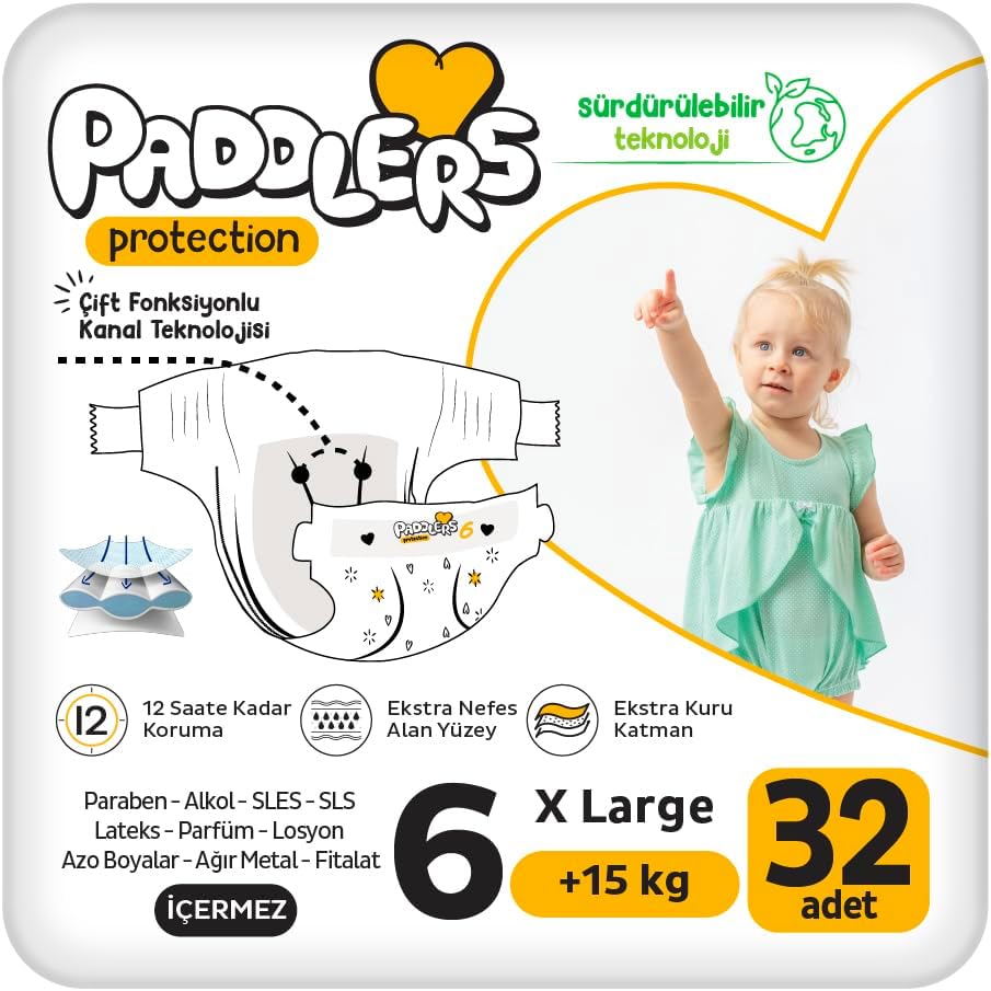 Protection Bebek Bezi 6 Numara X-Large (15+ Kg) 32 Adet – Paket, Maksimum Koruma