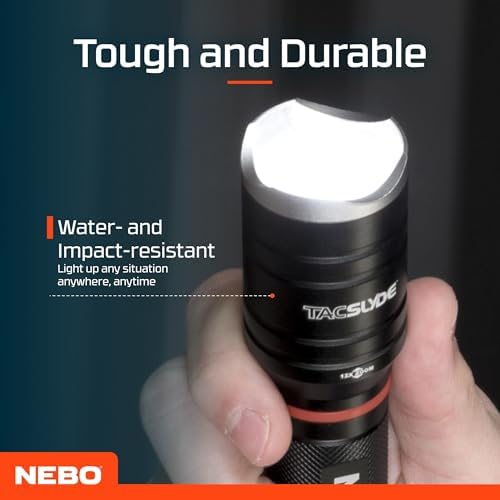 NEBO Combo Pack Tac Slyde & 150 Kafa Lambası - LED El Feneri ve Kafa Feneri - Fener Modu, Acil Kırmızı Flaş ve Eller Serbest Aydınlatma için Manyetik Tabanlı