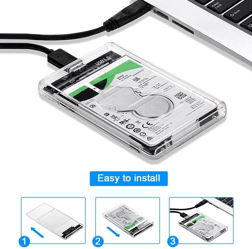 Plus PX-3000 USB3.0 Harddisk Kutusu, 2.5 Şeffaf Harddisk/SSD Kutusu