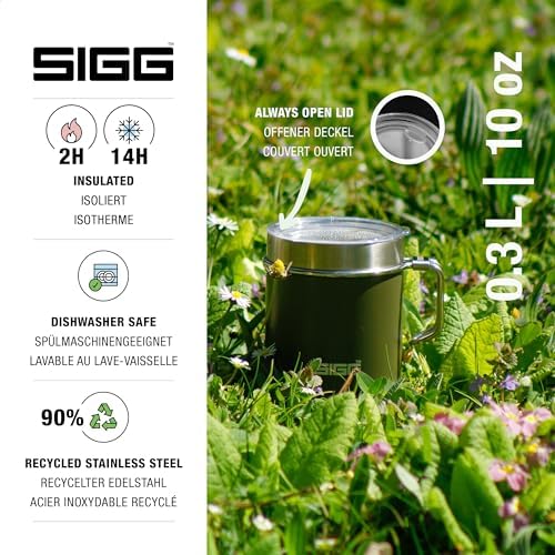- Camp termos bardak – Travel Mug Roasted Green – Tritan kapaklı – bulaşık makinesinde yıkanabilir – kulplu – BPA içermez – yalıtımlı bardak çift cidarlı – beyaz – 0,36 l