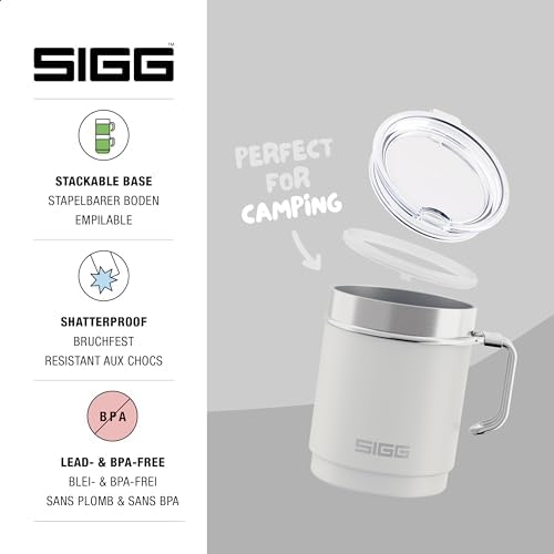 - Camp termos bardak – Travel Mug Snow – Tritan kapaklı – bulaşık makinesinde yıkanabilir – kulplu – BPA içermez – yalıtımlı bardak çift duvarlı – beyaz – 0,36 l