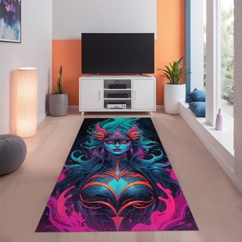 Vamps Kadife Oyuncu Odası Halısı Kaymaz Pamuk Tabanlı Yıkanabilir Antibakteriyel Gamer, Gaming Halısı 200x300