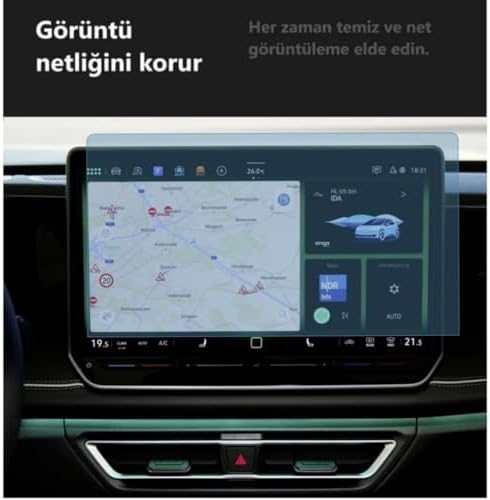 Tiguan 12.9 inç Multimedya Ekran Koruyucu Şeffaf ile Uyumlu