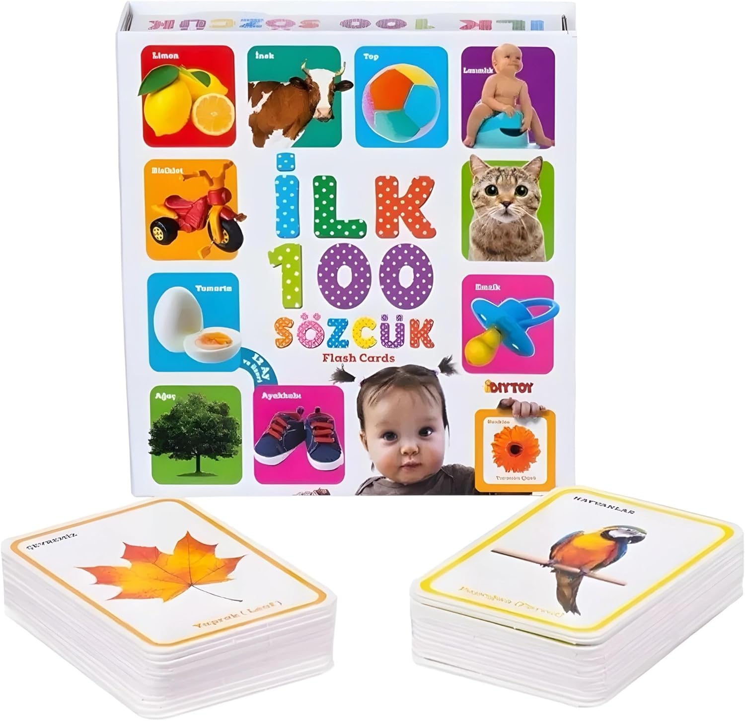 Alternative view of Eğitici Hafıza Kartları İlk 100 Sözcük Kelime Zeka Kartları - Bebekler İçin Resimli İlk 100 Kelimeler