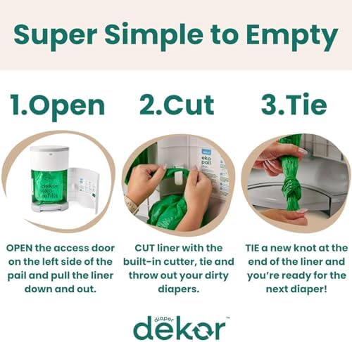 Alternative view of Diaper Dekor EKO Bebek Bezi Kovası, Beyaz | SADECE Çevre Dostu Bebek Bezi Kovası%70 Geri Dönüştürülmüş Malzemelerden Yapılmıştır | Eller Serbest: Adım Bırakma - Tamamlandı | Uygun Maliyetli