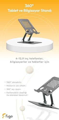 Alternative view of 360 Derece Dönebilen Tablet ve Telefon Standı Metal Grey