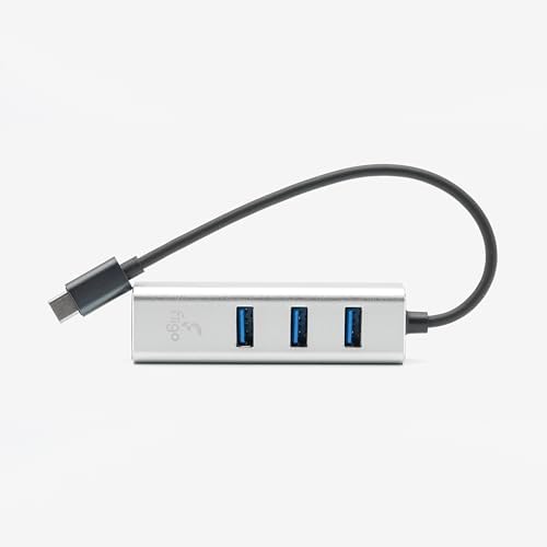 TYPE-C to LAN ve 3x USB Alüminyum Adaptör Gümüş