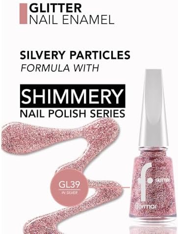 Alternative view of Yoğun Simli Şeffaf Oje Glitter Nail Enamel Gl039 Red in Silver