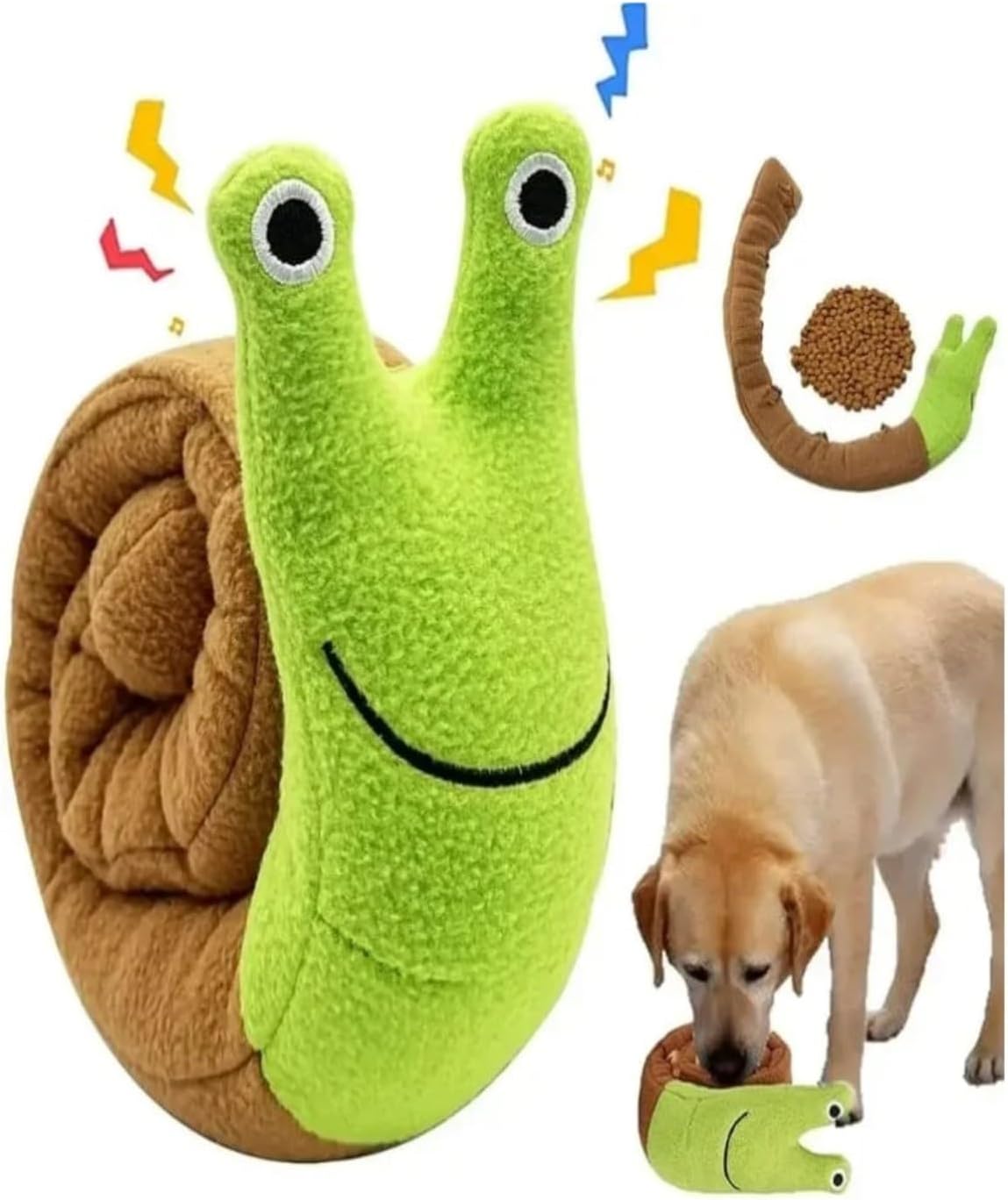 Tineke Salyangoz Peluş Köpek Sesli Oyuncağı Ödül Mama Saklama Ve Çiğneme Oyuncağı 1 ADET