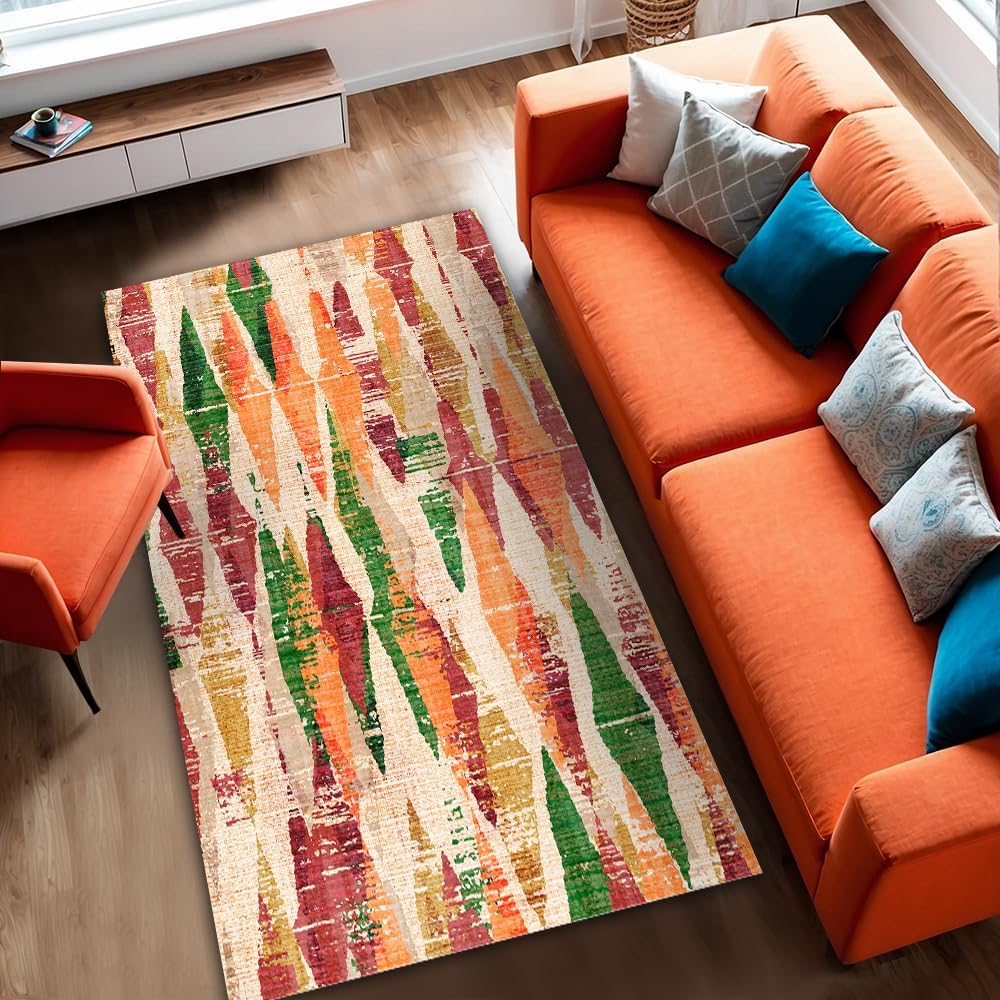 Colorina Kadife Kaymaz Pamuk Tabanlı Yıkanabilir Antibakteriyel Salon Halısı 200x300