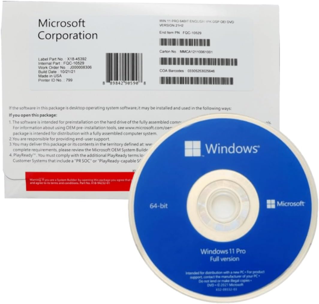 Alternative view of Naco Windows 11 Pro Ön Yükleme DVD Sadece işletim sistemini yeniden kurmak içindir. Lisans içermez