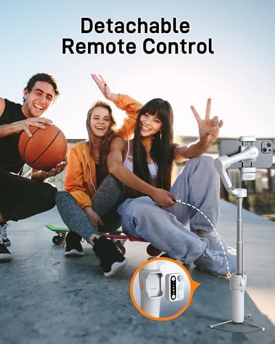 Alternative view of iSteady V3 Gimbal akıllı telefon, yükseltilmiş 3 eksenli gimbal stabilizatör, manyetik AI izleyici, çıkarılabilir kontrolör, entegre genişletilmiş direk ve tripod, canlı yayın için katlanabilir