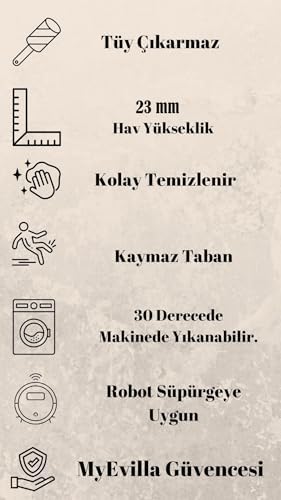 my evilla Dekoratif Bubble Uzun Tüylü Yumuşak Peluş Kaymaz Yıkanabilir Salon Koridor Halı Yolluk Gri 80 x 150