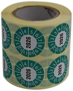 Tarih Seçme Etiketi 30mm X 30mm Ruloda 1000 Adet (Yeşil, 2026)