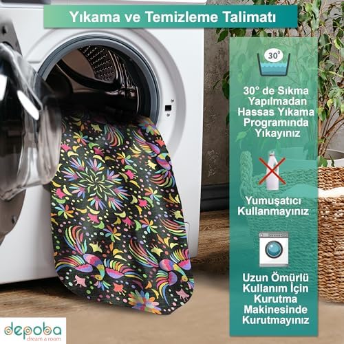 Zunar Kadife Kaymaz Pamuk Tabanlı Yıkanabilir Antibakteriyel Yuvarlak Salon Halısı 120x120