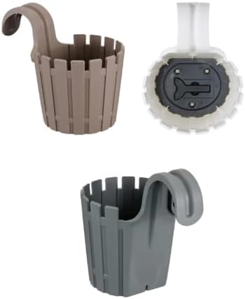 Alternative view of Akasya Balkon Saksı – 3'lü Renkli Set, 1.5 Litre | Kahve, Beyaz ve | Kolay Askılı, Hafif ve Dayanıklı Saksı
