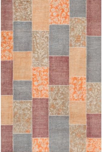 Alternative view of Asene Patchwork Şönil Kaymaz Doğal Pamuk Tabanlı Yıkanabilir Antibakteriyel Çevre Dostu Salon Halısı 100x150
