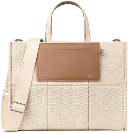 Alternative view of Comfyable Kadınlar için Laptop Çantası, Büyük Kapasiteli Kanvas Çanta, Hem Evrak Çantası hem de Seyahat için Crossbody Omuz Çantası, İş için, Kanvas, Medium