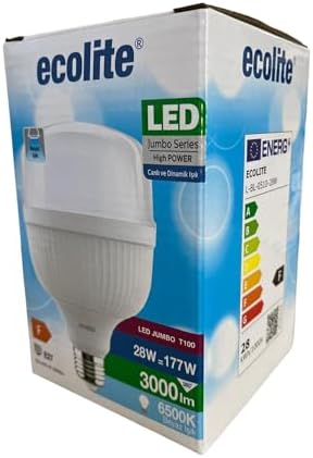 Alternative view of 28W LED Ampul (177W Eşdeğer) | 6500K Beyaz Işık | 3000 Lümen | E27 Duylu | Enerji Tasarruflu ve Uzun Ömürlü