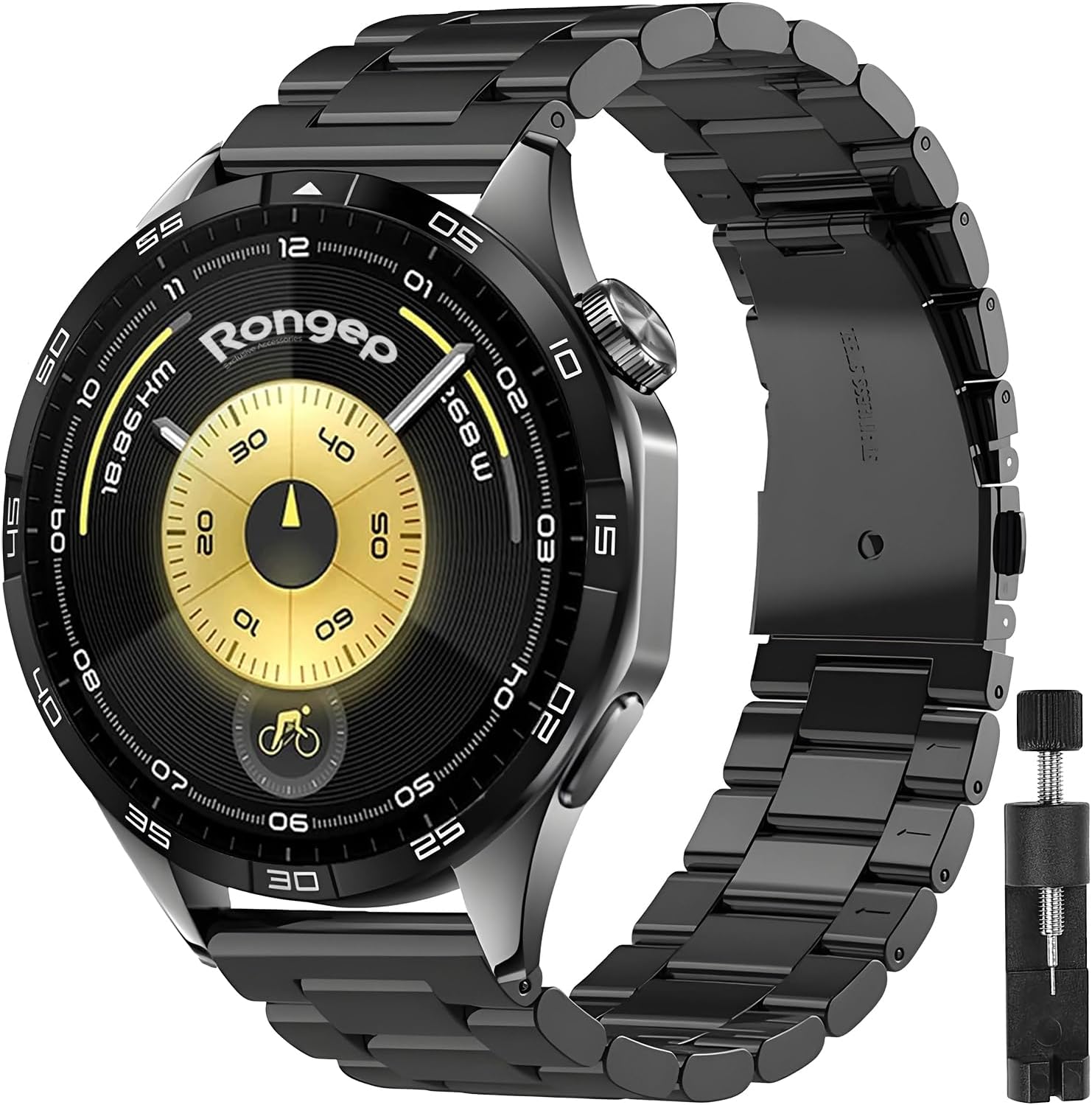 ile Uyumlu [Kısaltma Aparatlı] 22mm Çelik Kordon GT6/GT6 Pro/GT5/GT5 Pro/GT4/GT3/GT3 Pro/GT2/GT2 Pro 46mm için Baklalı Model GT6 Pro Kordonu Paslanmaz Metal GT6 Kordon