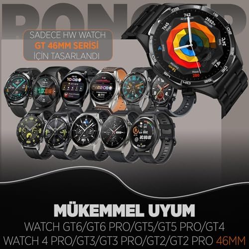 Alternative view of ile Uyumlu [Kısaltma Aparatlı] 22mm Çelik Kordon GT6/GT6 Pro/GT5/GT5 Pro/GT4/GT3/GT3 Pro/GT2/GT2 Pro 46mm için Baklalı Model GT6 Pro Kordonu Paslanmaz Metal GT6 Kordon