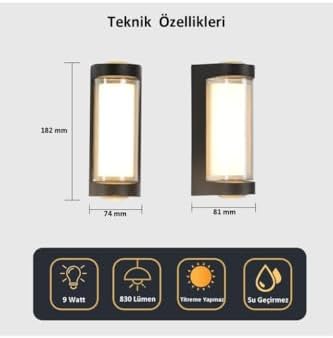 SeKaTech Dekoratif Su Geçirmez Üç Yönlü Led Aplik Lara 9w 3200k Gün Işığı Led Aydınlatma