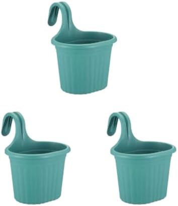 Tom1 Askılı Balkon Saksıları, 22,2 cm, 3 Litre, 3 Adet Yeşil