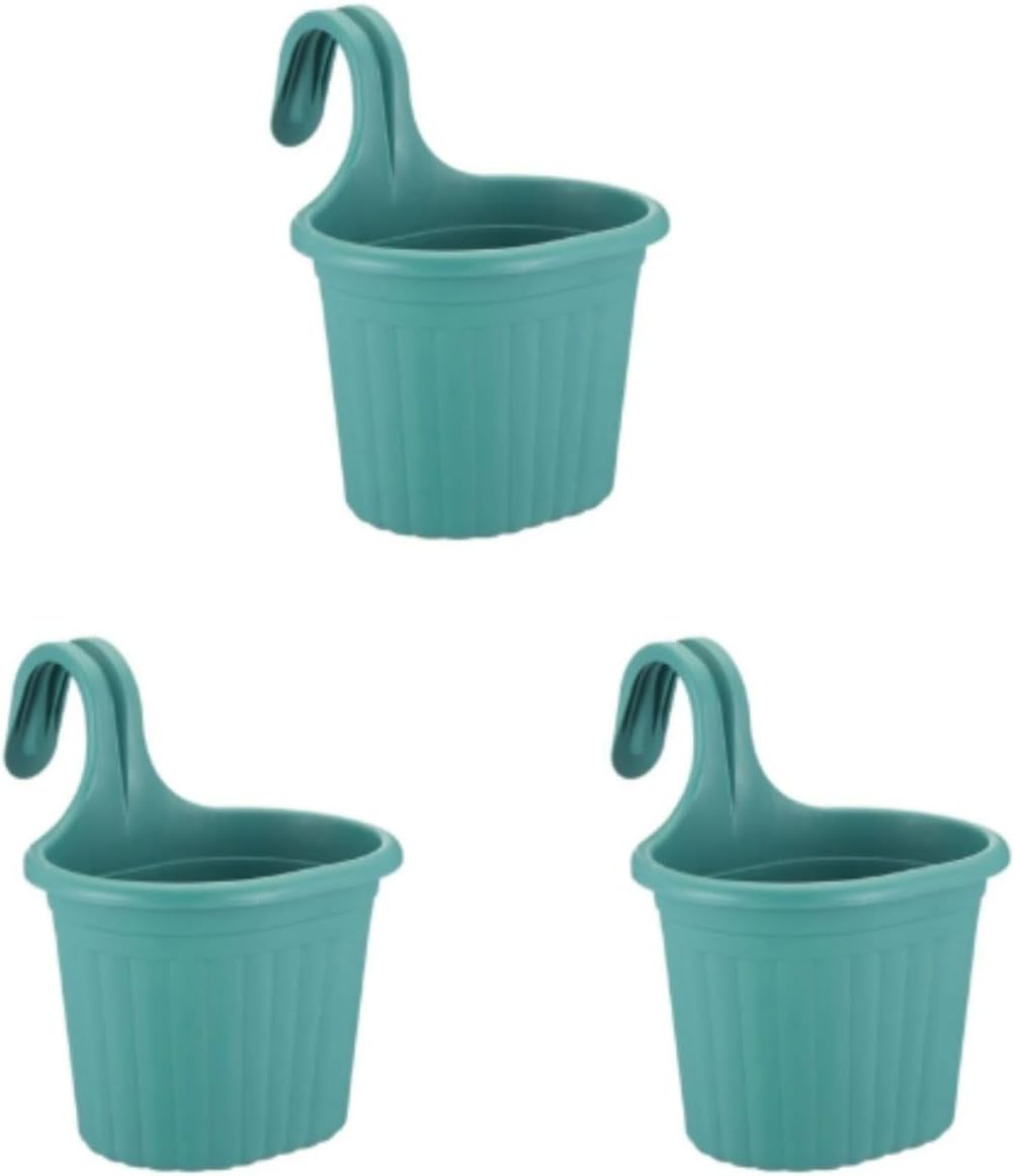 Alternative view of Tom1 Askılı Balkon Saksıları, 22,2 cm, 3 Litre, 3 Adet Yeşil