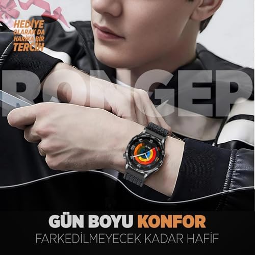 Alternative view of ile Uyumlu Örgü Loop 22mm Kordon GT6/GT6 Pro/GT5/GT5 Pro/GT4/GT3/GT3 Pro 46mm için Manyetik Tokalı Yumuşak ve Konforlu GT6 Kordon Terletmeyen Elastik Kumaşlı GT6 Kayış