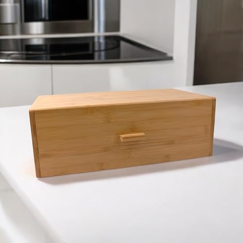 Alternative view of Bambu Ekmek Kutusu Ekmek Dolabı, Ekmek Sepeti Sandığı, Ekmeklik, Çok Amaçlı Bambu Kutu (34cm 19.5cm 14cm)
