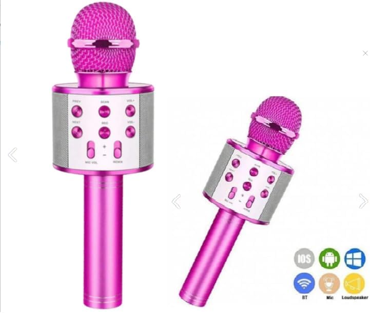 Alternative view of Global UsbA+TF Sd Kart+3.5mm Aux Girişli Bluetooth Karaoke Mikrofonu Pembe WNE0069
