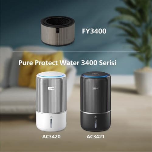 Alternative view of Water 3400 Serisi Yedek HEPA Filtre, Üst Düzey Filtreleme, 3 Katmanlı Tasarım, 1 Yıla Kadar Dayanıklı, AC3420/AC3421 ile Uyumlu, FY3400/30
